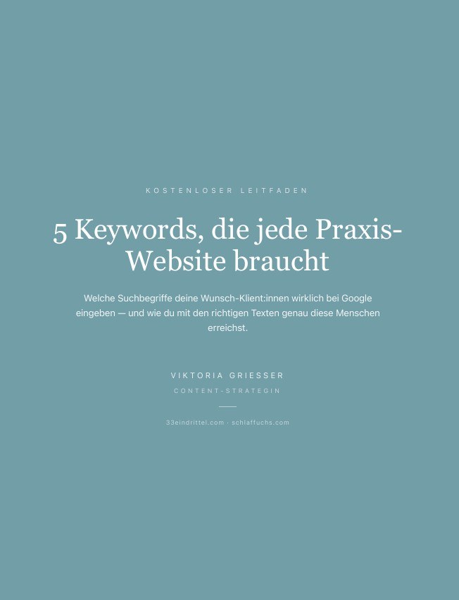 Leitfaden „5 Keywords, die jede Praxis-Website braucht“